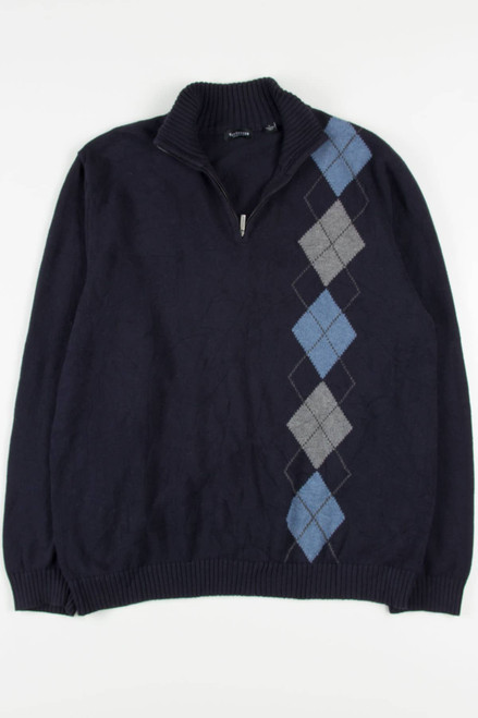 Navy Argyle Stripe Van Heusen Sweater 80