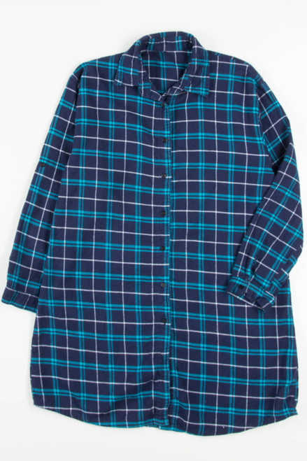 Blue Flannel Shirt Dress 3957