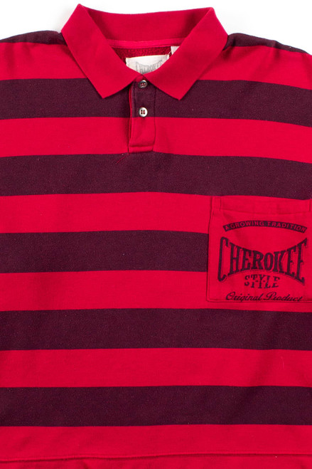 Vintage Cherokee Striped Polo Sweatshirt