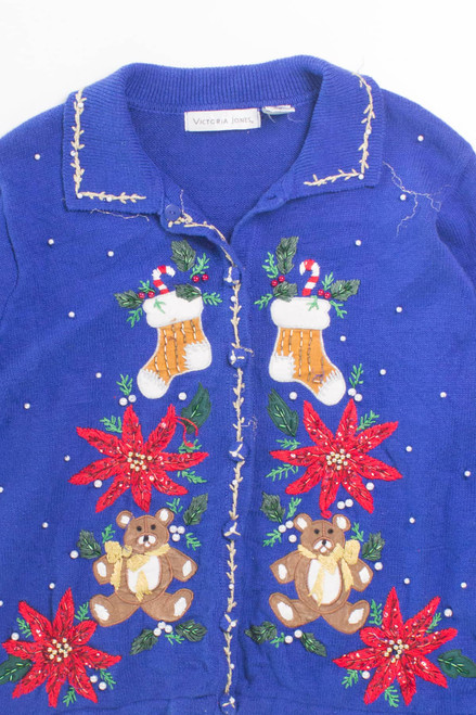 Blue Ugly Christmas Cardigan 55888