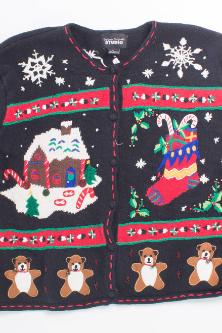 Black Ugly Christmas Cardigan 55891