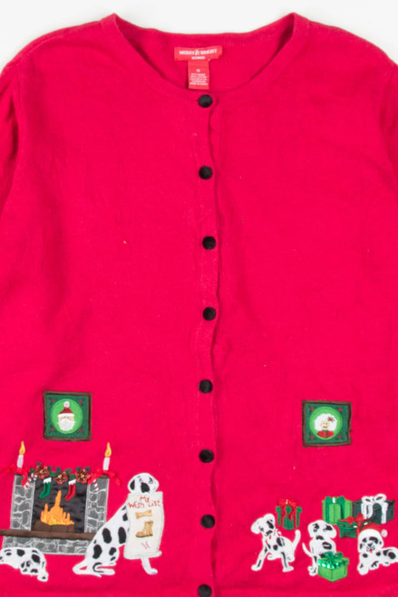 Red Dalmatians Ugly Christmas Cardigan 57083