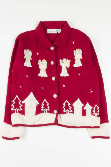 Deadstock Belle Pointe Angels Ugly Christmas Cardigan 57229