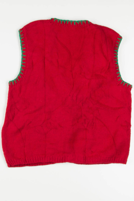 Red Big Knit Wreaths Ugly Christmas Vest 57321