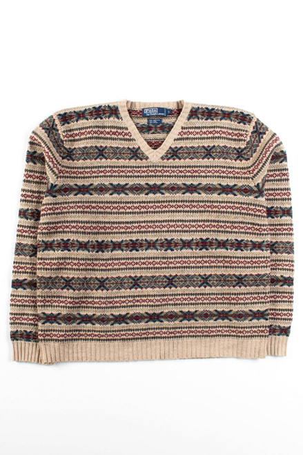 Vintage Polo V-Neck Sweater