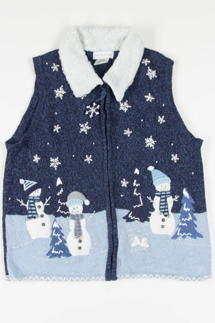 Blue Snowmen Ugly Christmas Vest 57756