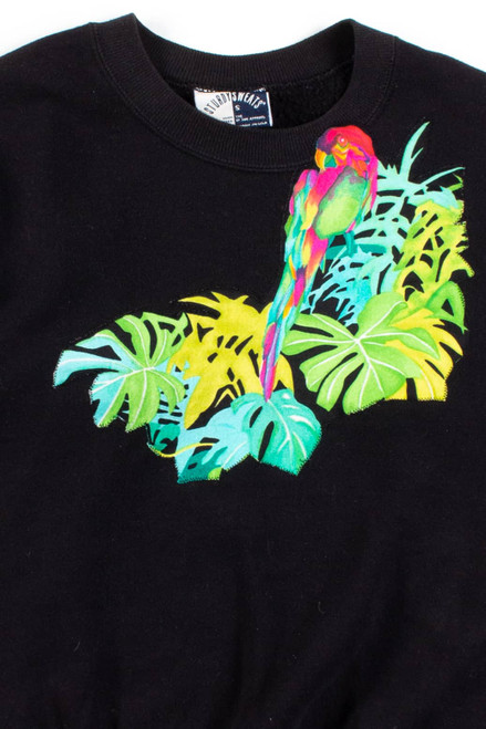 Vintage Parrot Applique Sweatshirt