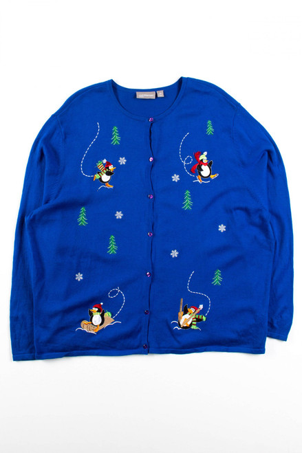 Blue Ugly Christmas Cardigan 56321