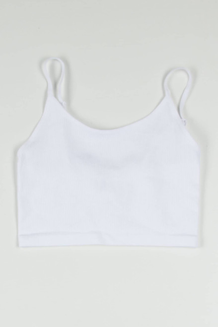 White Seamless Bungee Strap Cami 