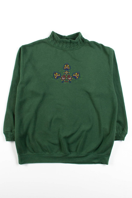 Vintage Floral Embroidery Sweatshirt