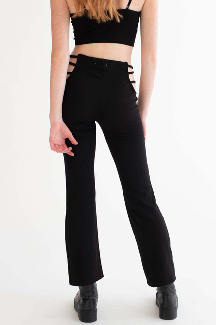 Black Cage Hip Bell Bottoms