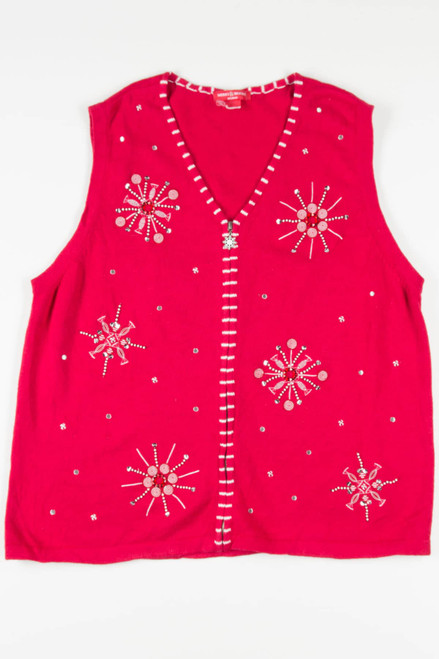Red Candy Snowflakes Ugly Christmas Vest 57692