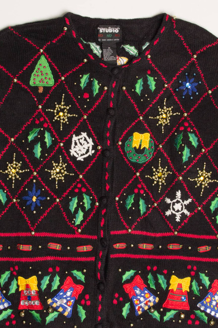 Black Ugly Christmas Cardigan 57890