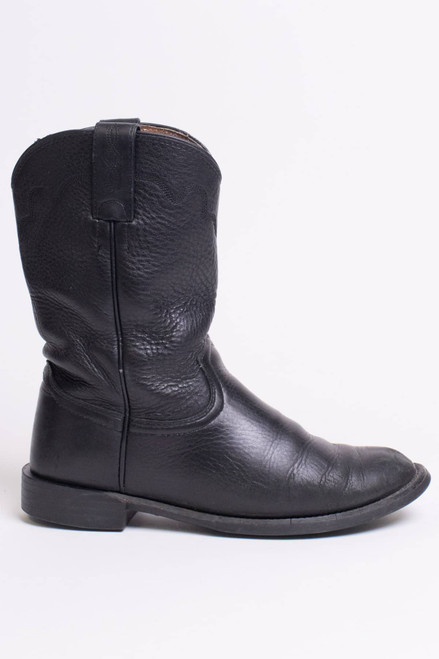 Black Leather Justin Boots (6 B)