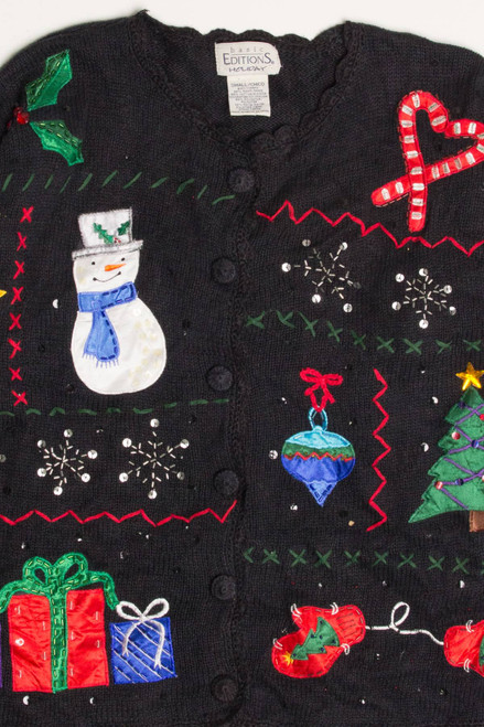 Black Ugly Christmas Cardigan 57854