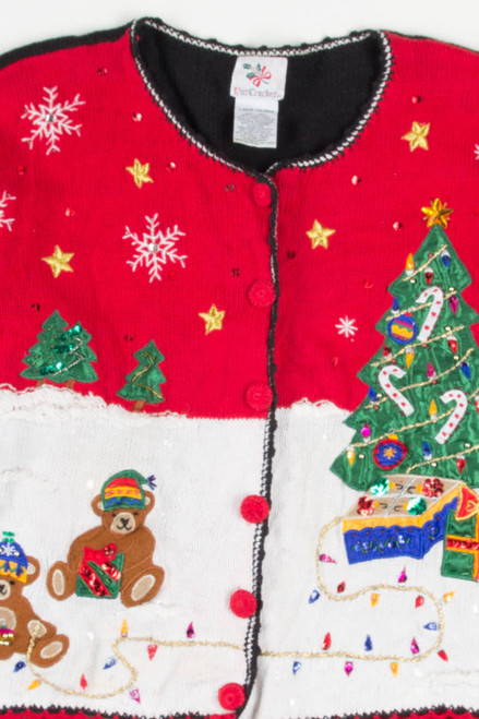 Multicolor Bears Ugly Christmas Cardigan 57787