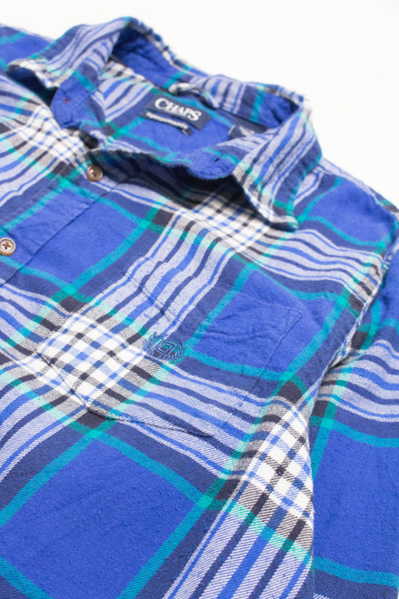 Bright Blue Chaps Flannel Shirt 4239