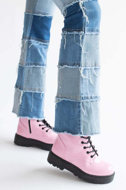 Patchwork Stretch Denim Bell Bottoms