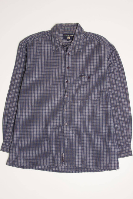 Slate Blue Point Zero Button Up Shirt 4223