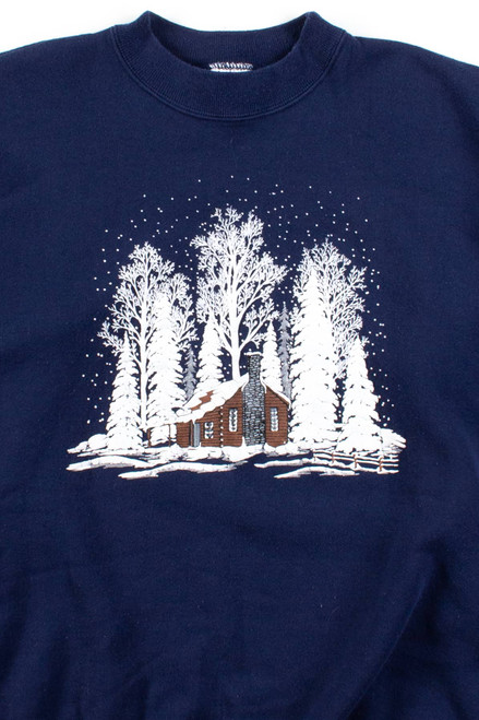 Vintage Winter Cabin Sweatshirt 1