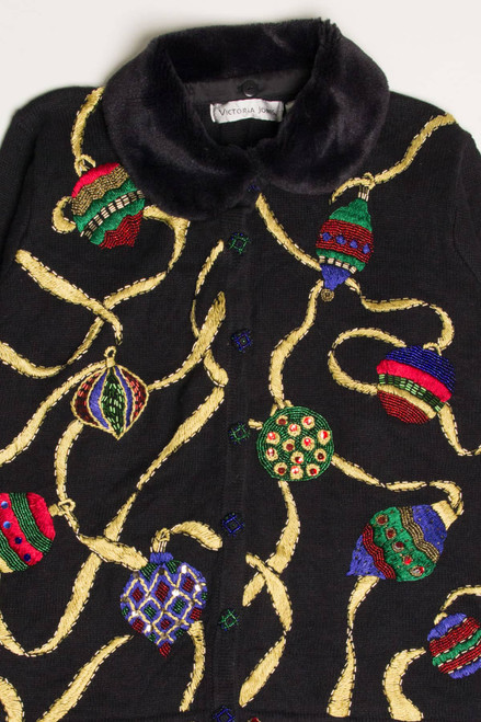 Black Ornaments Ugly Christmas Cardigan 57870