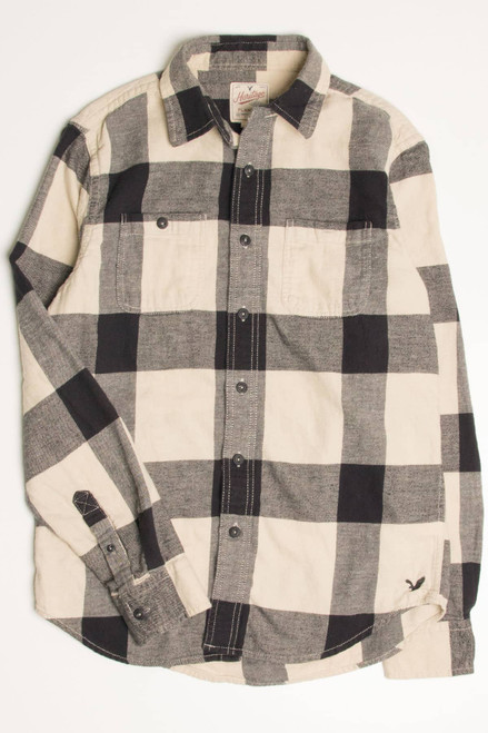 Beige & Black American Eagle Flannel Shirt 4329