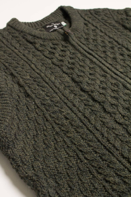 Olive Irish Fisherman Sweater Vest 808