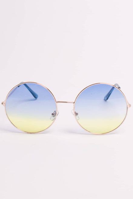 Large Ombre Circle Sunglasses