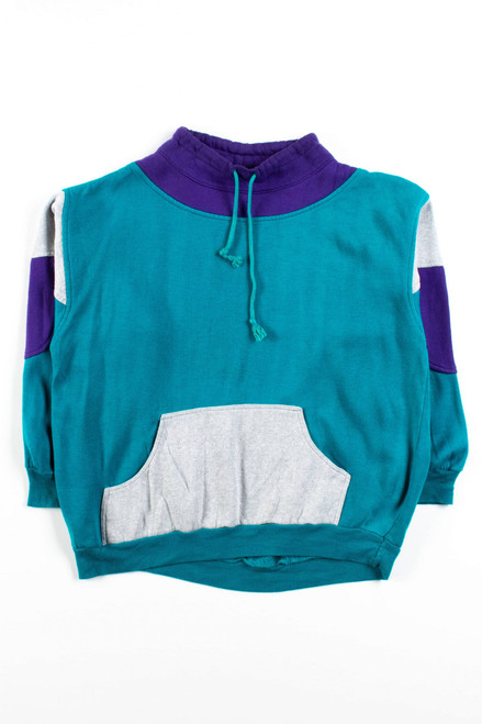 Vintage Teal Color Block Sweatshirt