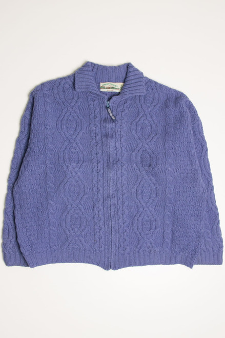 Periwinkle Aran Crafts Irish Fisherman Cardigan 904