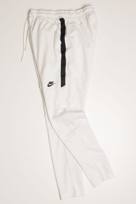 White Tapered Leg Nike Track Pants (sz. M)