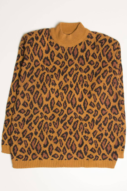 Vintage 80s Leopard Print Sweater 3491