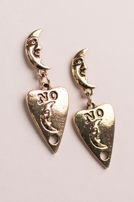 Gold Moon Planchette Earrings