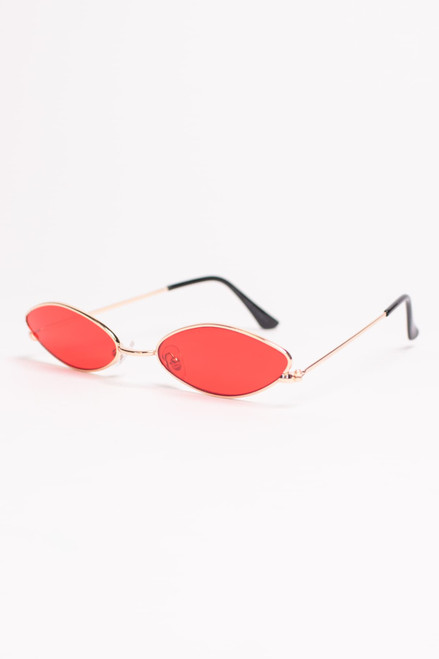 Slanted Oval Colored Sunglasses