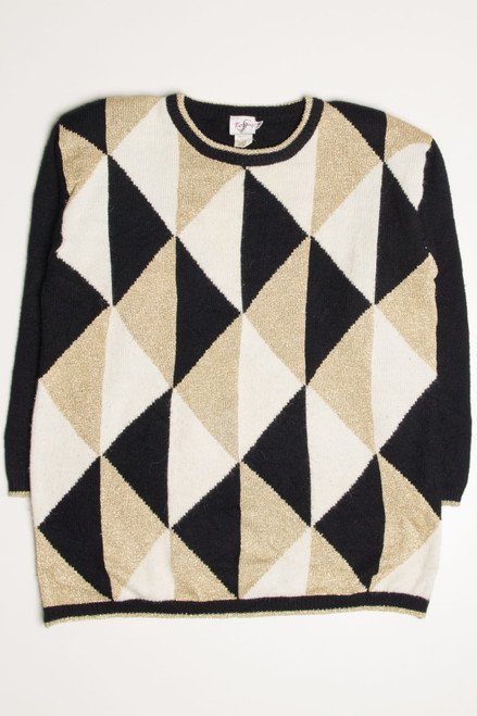 Black & Gold Triangle 80s Sweater 3701