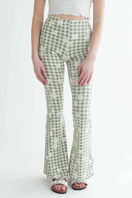Olive Daisy Gingham Bell Bottoms