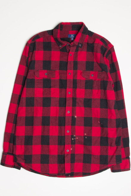 Red Bleach Spotted Flannel Shirt 4405