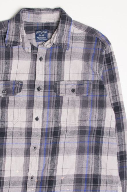 Faded Glory Bleach Spotted Flannel Shirt 4407