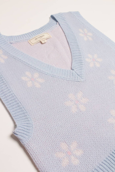Blue Daisy Sweater Vest