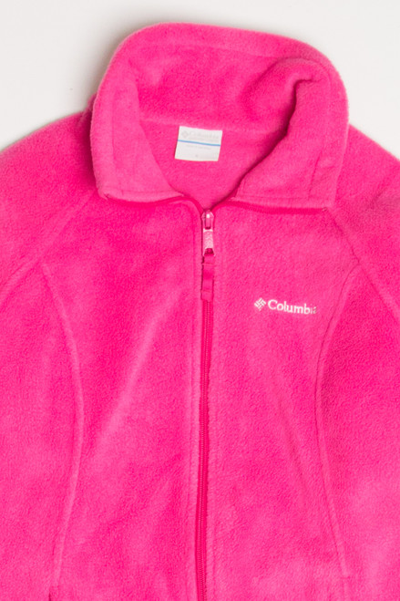 Pink Budweiser Embroidered Columbia Fleece Zip Up Jacket