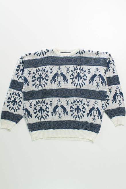 Vintage Patterned 80s Sweater