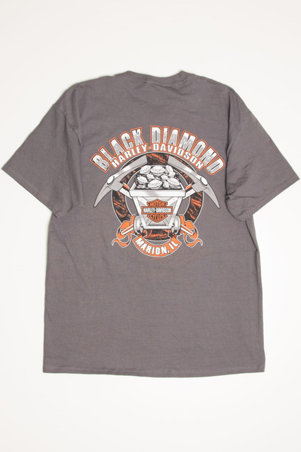 Black Diamond Marion Illinois Harley-Davidson T-Shirt (2010s) 1