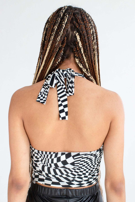 Trippy Checkered Halter Top