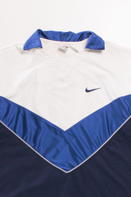 Vintage Blue and White Nike Polo Shirt