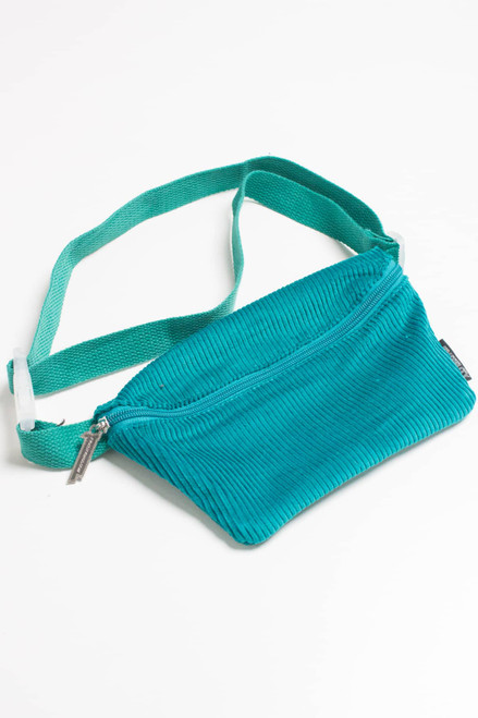 Turquoise Corduroy Fanny Pack