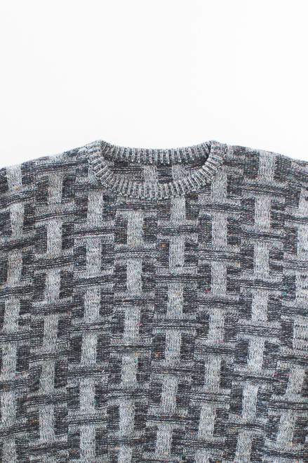 Vintage 80s Grey and Black Sweater