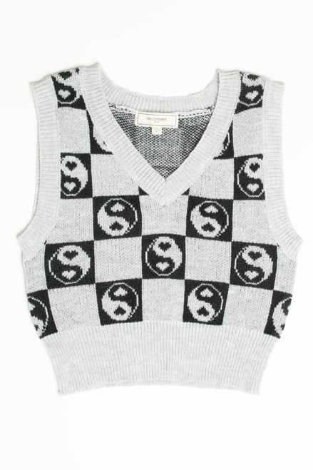 Checkered Yin Yang Sweater Vest - Ragstock.com