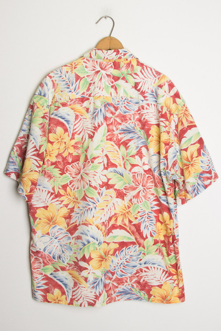 (Red) Flower Print Vintage Hawaiian Shirt