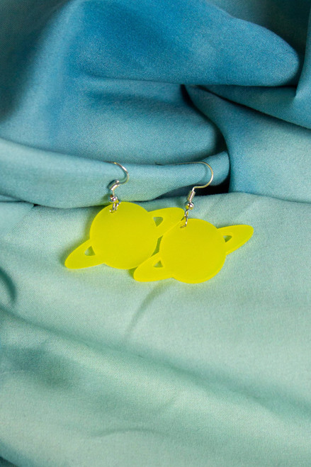 Yellow Saturn Earrings