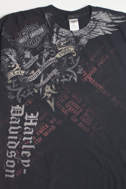 Alamo City Longhorn Skull Harley Davidson T-Shirt